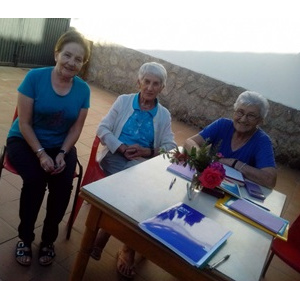 Trabajando al aire libre en nuestro patio